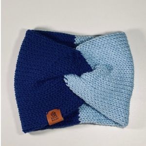 Hand made 2 times blue twist headband
